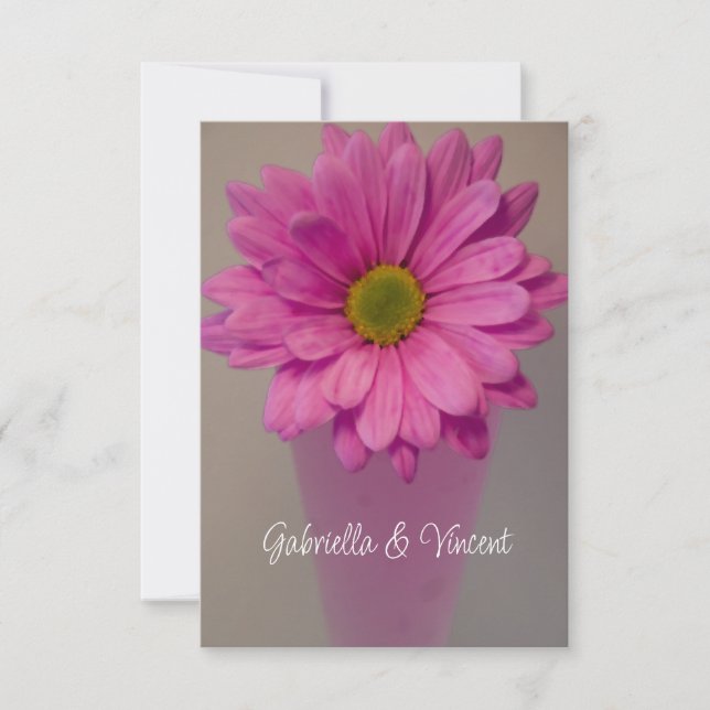 Faisceau rose Gerber dans Vase Mariage Cartes de n (Devant)