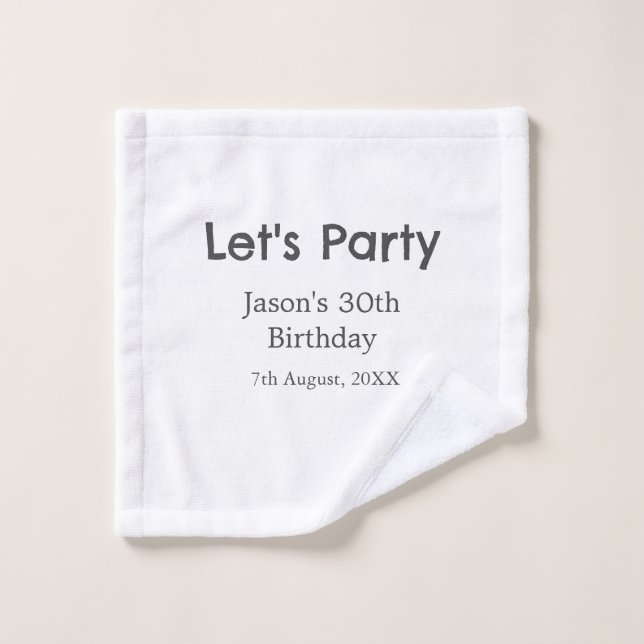 Faisons la fête heureux 30e anniversaire simple no (Gant de toilette)
