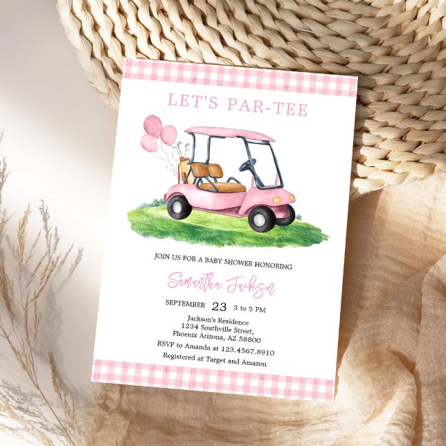 Faisons la fête pour un bébé golfeur Invitation Ba (Créateur téléchargé)