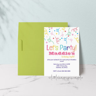 Faisons la fête Rainbow Confetti Invitation d'anni