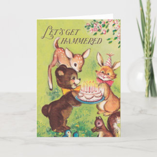 Faisons-nous marteler - drôle vintage carte d'anni