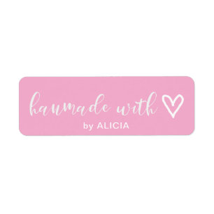Fait à la main avec amour   Étiquette Pastel Monog