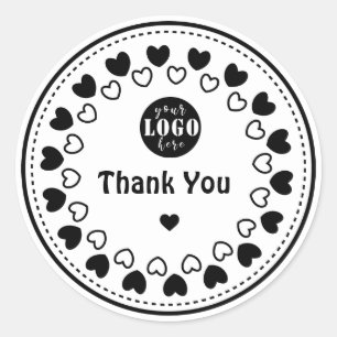 Fait à la main avec amour merci sticker & étique