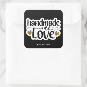 Fait à la main avec autocollant d'amour