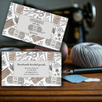 Fait à la main avec Carte de visite de Knitter d'a