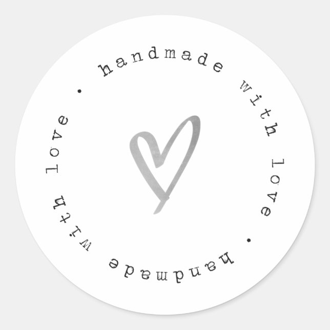 Fait à la main avec des autocollants d'amour (Devant)