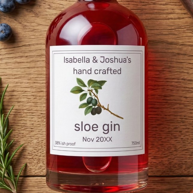 Fait maison avec amour Sloe Gin étiquette (Créateur téléchargé)