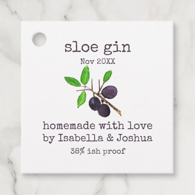 Fait maison avec amour Sloe Gin étiquette (Devant)