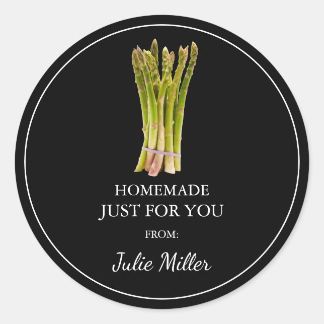 Fait maison juste pour vous asperges étiquette (Devant)