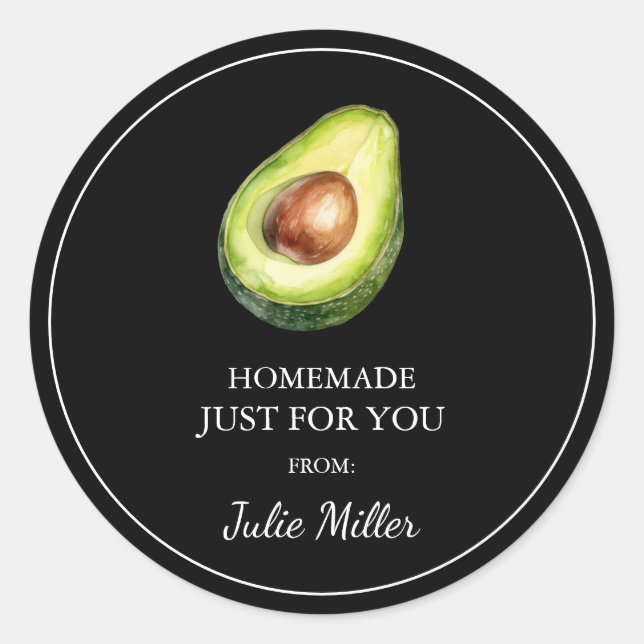 Fait maison juste pour vous avocat étiquette (Devant)