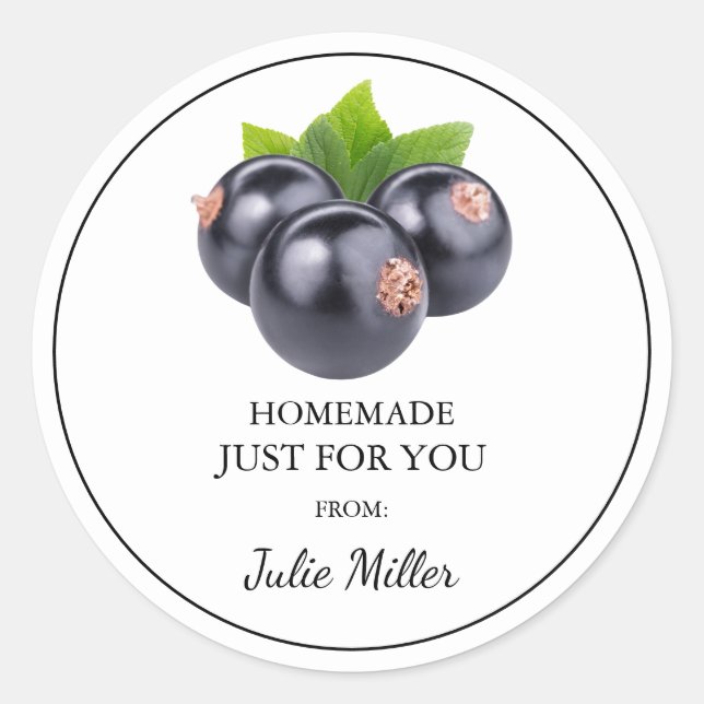 Fait maison juste pour vous cassis étiquette (Devant)