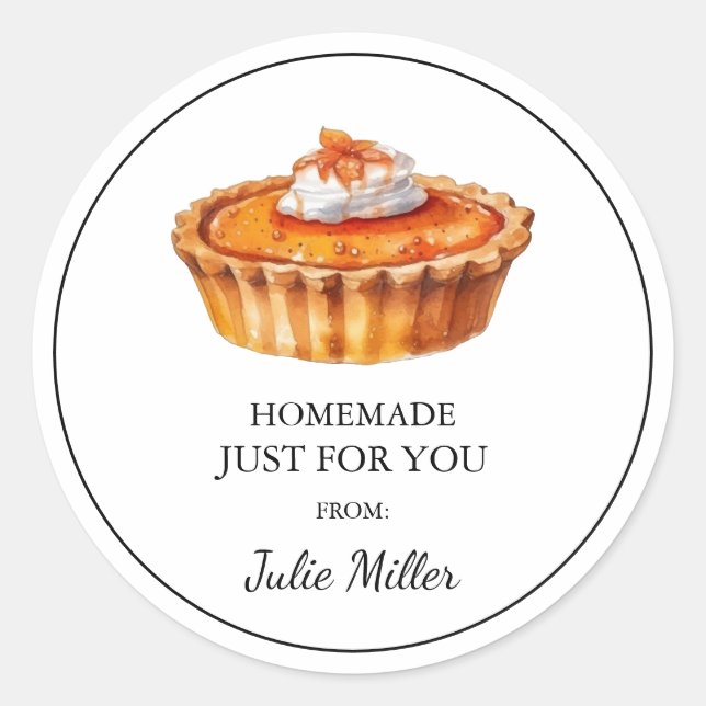 Fait maison juste pour vous étiquette à tarte (Devant)