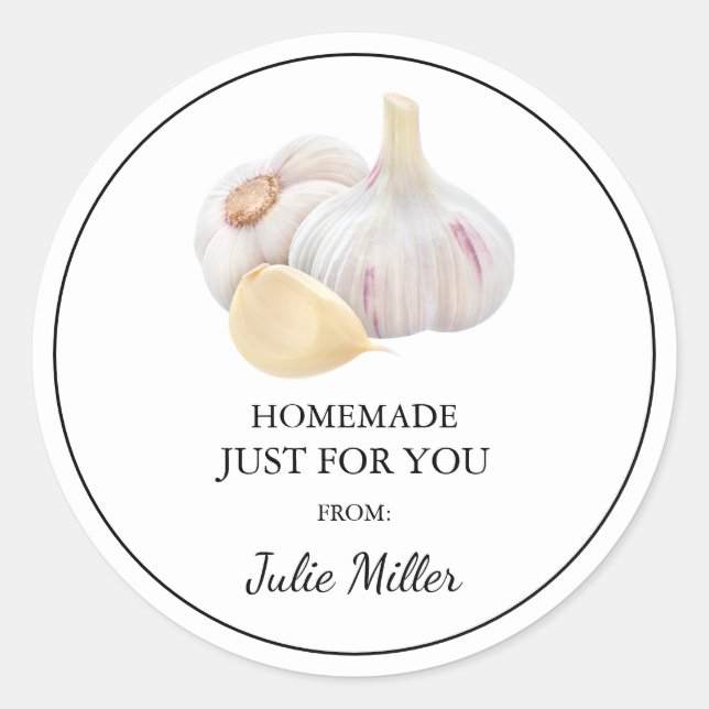Fait maison juste pour vous étiquette ail (Devant)