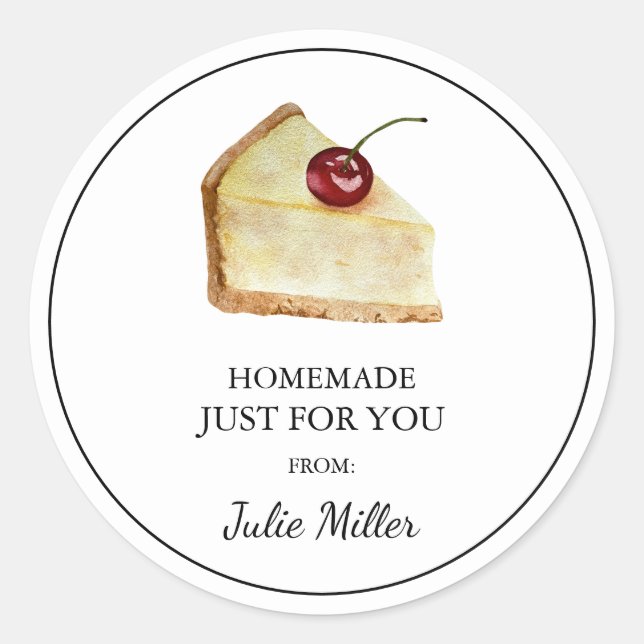 Fait maison juste pour vous étiquette cheesecake (Devant)