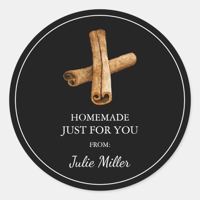 Fait maison juste pour vous étiquette de cannelle (Devant)