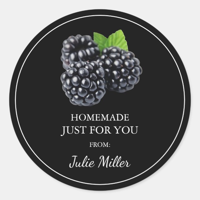 Fait maison juste pour vous étiquette de mûre (Devant)