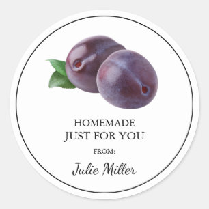 Fait maison juste pour vous étiquette de prune