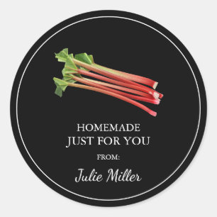 Fait maison juste pour vous étiquette de rhubarb