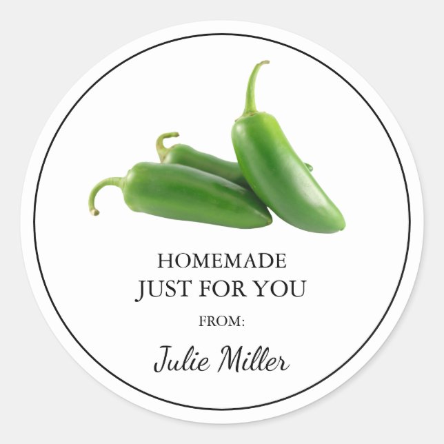 Fait maison juste pour vous étiquette jalapeno (Devant)