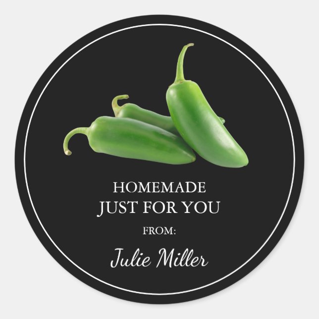 Fait maison juste pour vous étiquette jalapeno (Devant)