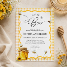 Fait pour être Abeille Gingham Invitation de Fête