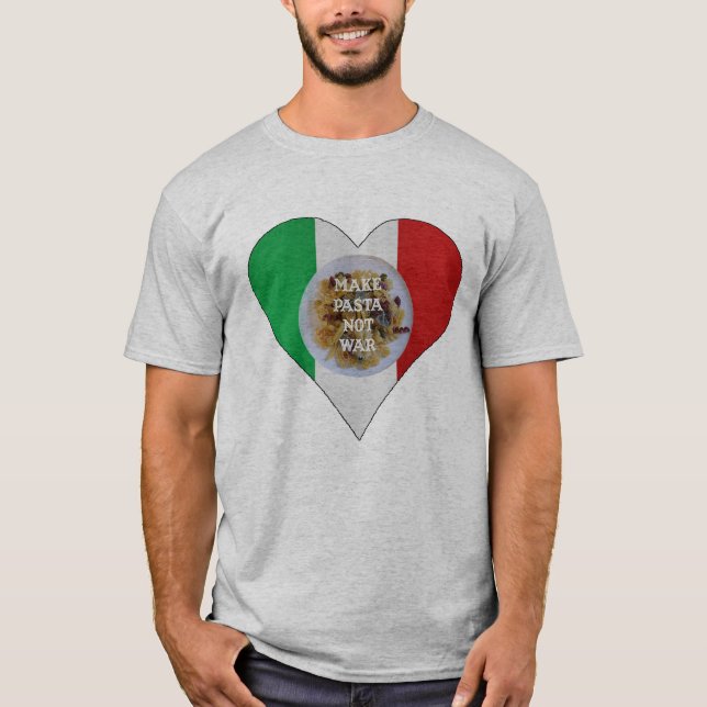 Faites à guerre de pâtes pas le T-shirt italien de (Devant)