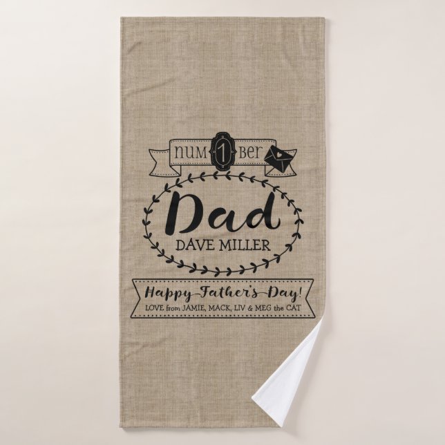 Faites à votre propre numéro de fête des pères 1 (Serviette de bain)