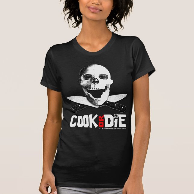 "Faites cuire ou mourez" T-shirt noir (Devant)