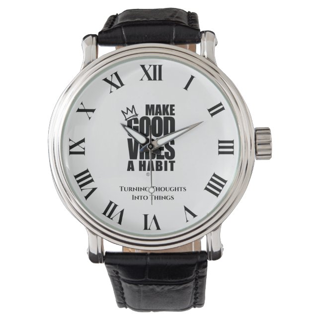 FAITES DE GOOD VIBES UN HABIT | Montre classique (devant)