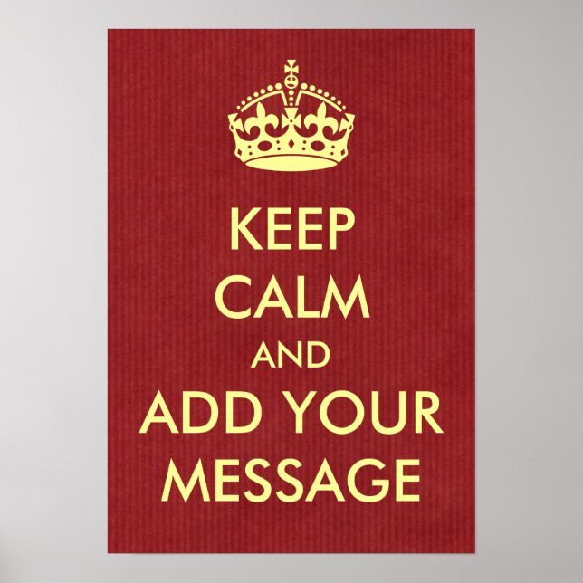 Faites de votre propre affiche pour garder le calm (Devant)