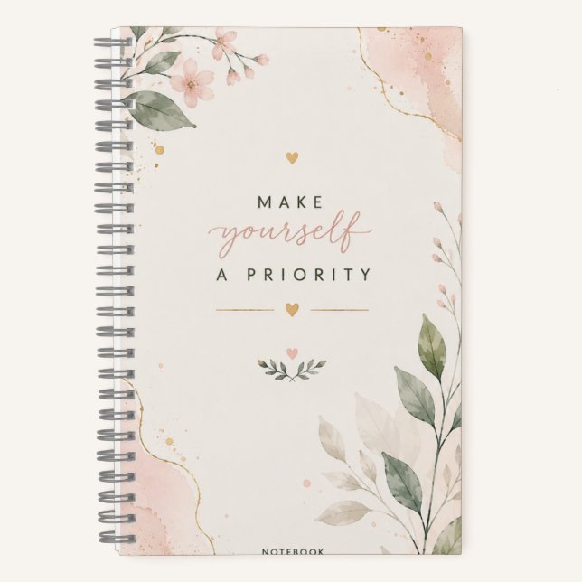 Faites de Vous une Priorité Cahier Floral Botaniqu (Recto)