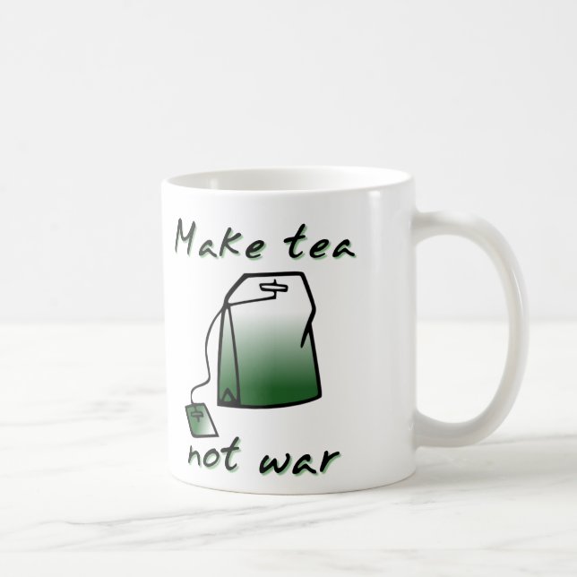 Faites du Thé Pas la Guerre Mug Drôle Humour (Droite)