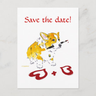 Faites gagner la date ! Carte postale de corgi