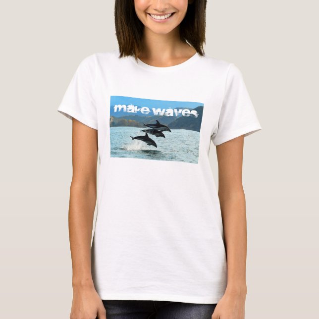 Faites le T-shirt des femmes de vagues à des (Devant)