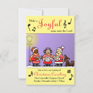 Faites un bruit joyeux - 3x5 Caroling Invitation