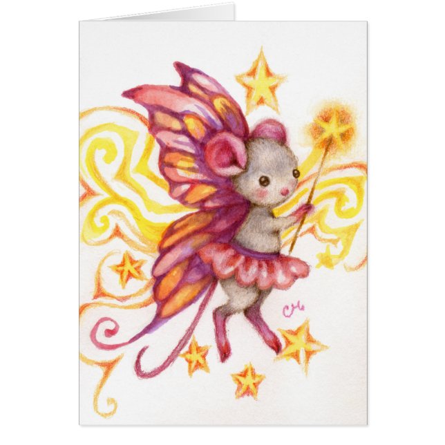 Faites un souhait - carte d'art de souris (Devant)