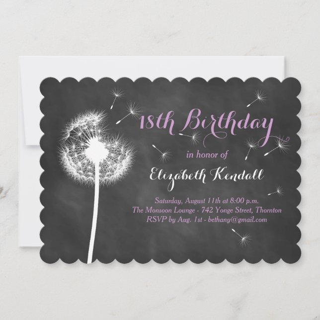 Faites un voeu ! Invitation du 18e anniversaire (v (Devant)