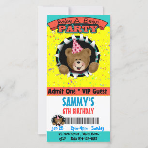 Faites une invitation à une fête d'ours