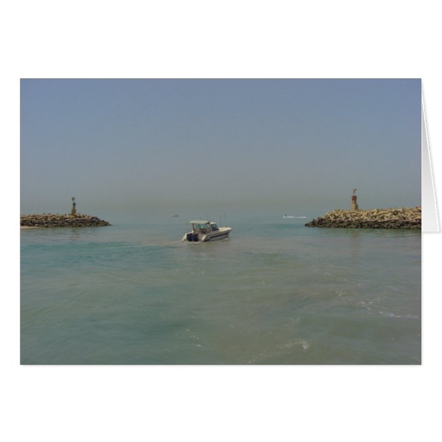 Faites une pause - bateau quittant le port (Devant horizontal)