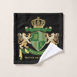 Faites votre propre blason Green Gold Lion Emblem