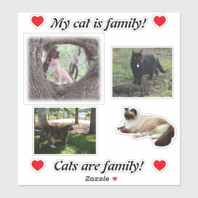 Faites votre propre chat Stickers Modèle pour les  (Feuille)