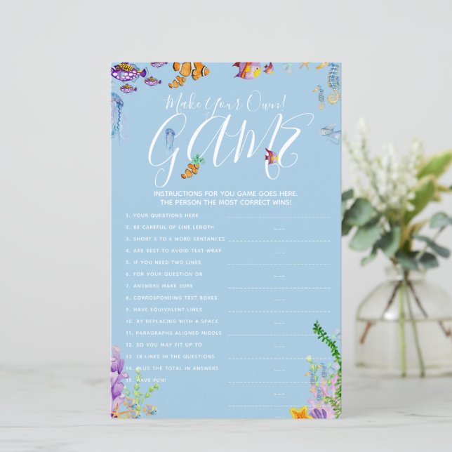 Faites votre propre jeu sous le Baby shower marin (Debout devant)