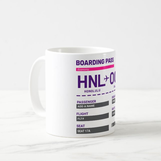 Faites Votre Propre Mug de Carte d'Embarquement (Devant gauche)