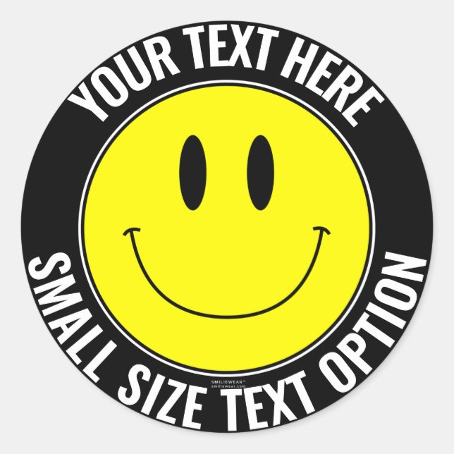 Faites votre propre Smilie Sticker rond (petit tex (Devant)