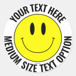 Faites votre propre Smilie Sticker rond (texte moy