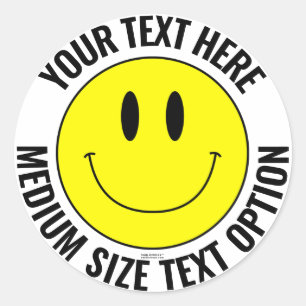 Faites votre propre Smilie Sticker rond (texte moy