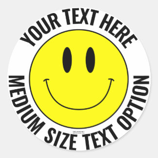 Faites votre propre Smilie Sticker rond (texte moy
