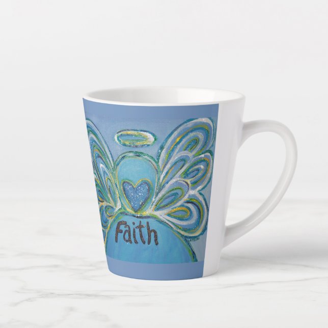 Faith Angel Word Art Custom Latte Mug Cup (Droite)
