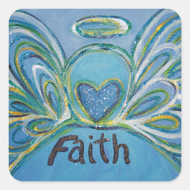 Faith Angel Word Art Decal Stickers (Devant)