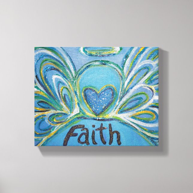 Faith Angel Word Art Peinture Toile Enveloppée (Recto)